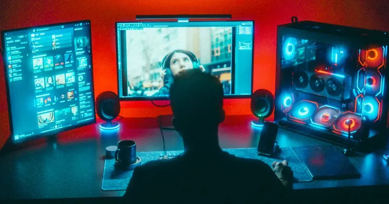 Herní počítač s monitory